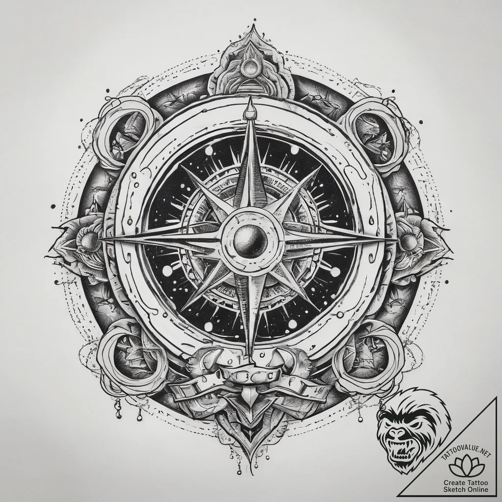 Tattoo sketch cosmic domain, concept art for... - tattoo sketch (№1757394777_0, 09.09.2025 05:12) — tattoovalue.net