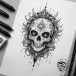 Tattoo sketch cosmic ghost, ink illustration… – tattoo sketch (№1757395577_0, 09.09.2025 05:26) — tattoovalue.net
