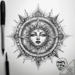 Tattoo sketch cosmic past – tattoo sketch (№1757398357_0, 09.09.2025 06:12) — tattoovalue.net