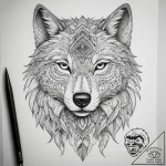 Tattoo sketch native american wolf totem, tat… – tattoo sketch (№1757398950_0, 09.09.2025 06:22) — tattoovalue.net