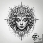 Tattoo sketch cosmic entity – tattoo sketch (№1757399145_0, 09.09.2025 06:25) — tattoovalue.net