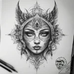 Tattoo sketch mystical essence, concept art f… – tattoo sketch (№1757400141_0, 09.09.2025 06:42) — tattoovalue.net