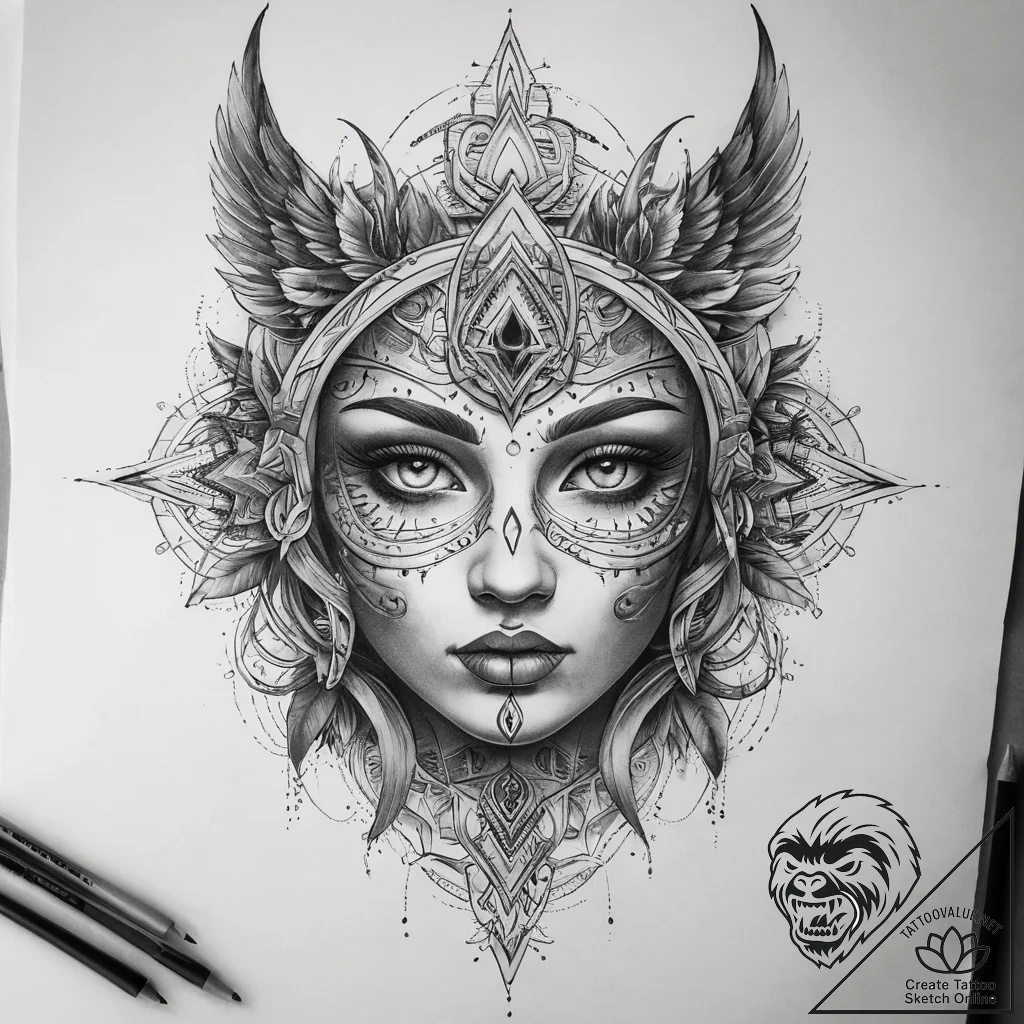 Tattoo sketch mystical essence, concept art f... - tattoo sketch (№1757400141_0, 09.09.2025 06:42) — tattoovalue.net