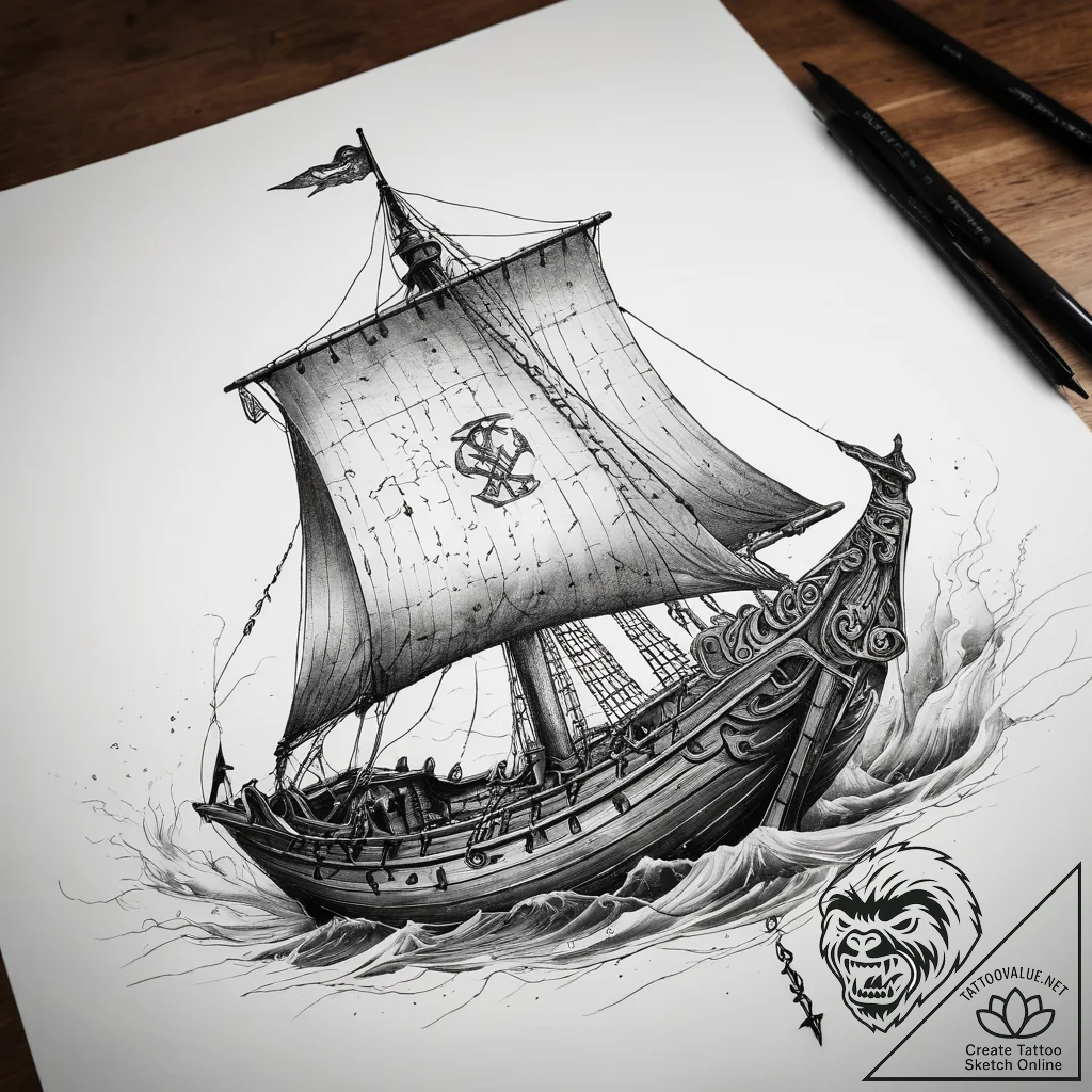 Tattoo sketch futhark runes on a viking longs... - tattoo sketch (№1757401923_0, 09.09.2025 07:12) — tattoovalue.net