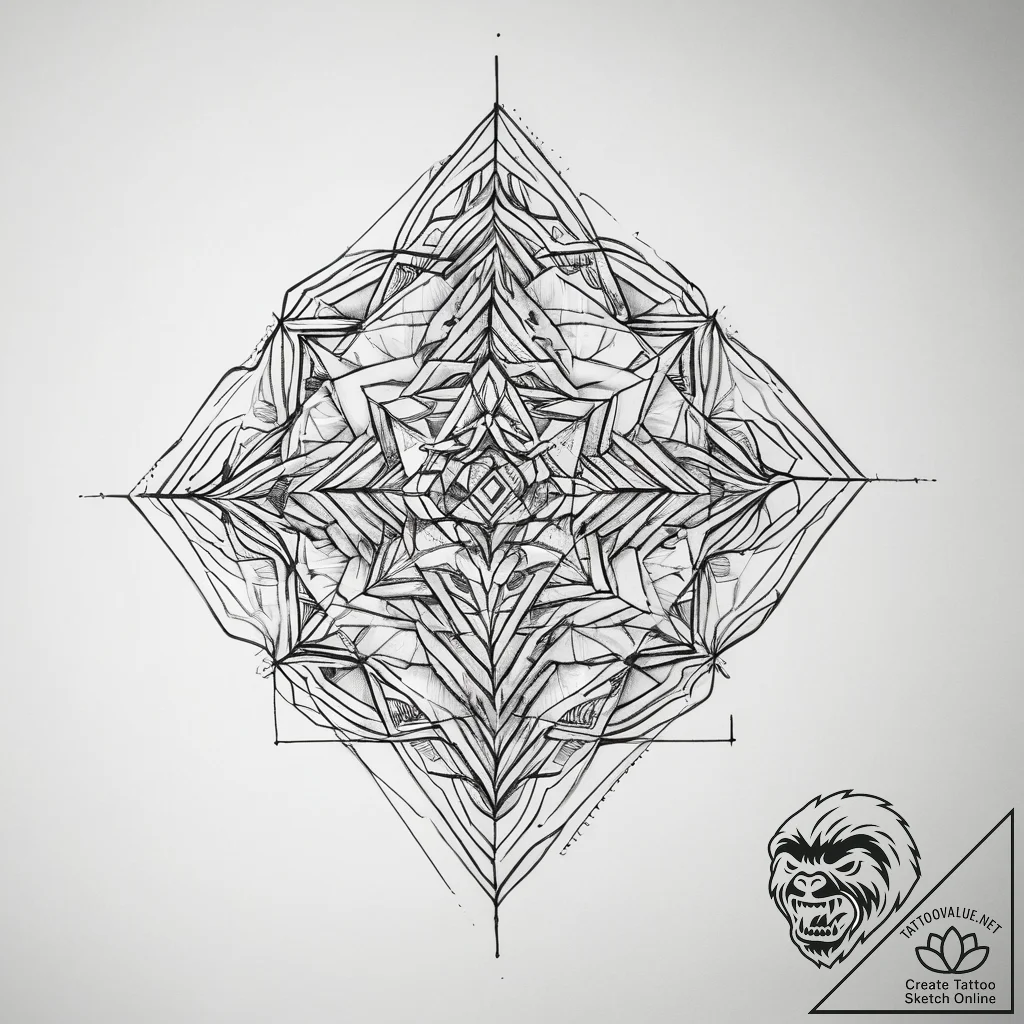 Tattoo sketch geometric line - tattoo sketch (№1757403116_0, 09.09.2025 07:31) — tattoovalue.net