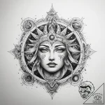 Tattoo sketch cosmic myth – tattoo sketch (№1757403704_0, 09.09.2025 07:41) — tattoovalue.net