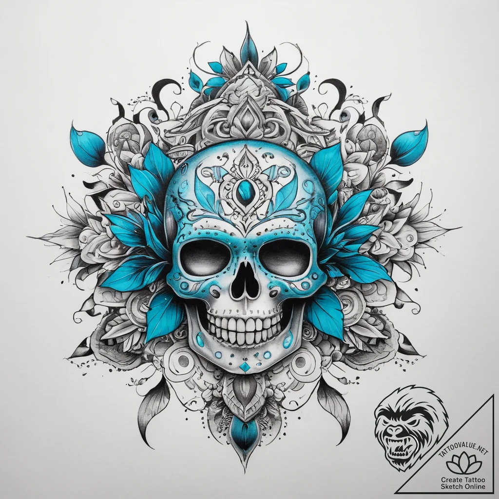 Tattoo sketch turquoise - tattoo sketch (№1757404093_0, 09.09.2025 07:48) — tattoovalue.net