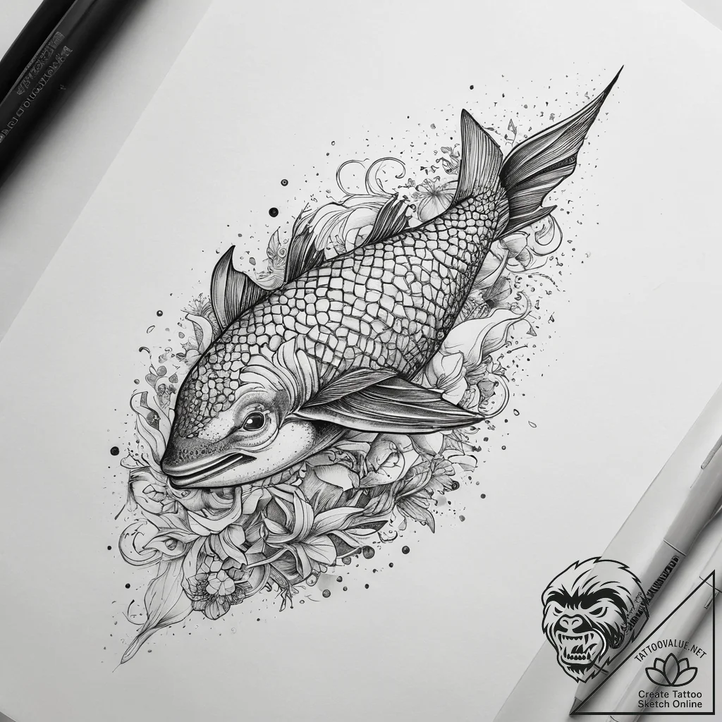 Tattoo sketch океан, tattoo line art, clean l... - tattoo sketch (№1757404678_0, 09.09.2025 07:57) — tattoovalue.net