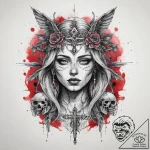 Tattoo sketch morana, the goddess of winter a… – tattoo sketch (№1757405683_0, 09.09.2025 08:14) — tattoovalue.net