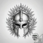 Tattoo sketch roman legionary helmet with lau… – tattoo sketch (№1757406676_0, 09.09.2025 08:31) — tattoovalue.net
