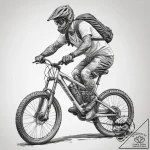 Tattoo sketch mountain biking person on a bik… – tattoo sketch (№1757406873_0, 09.09.2025 08:34) — tattoovalue.net