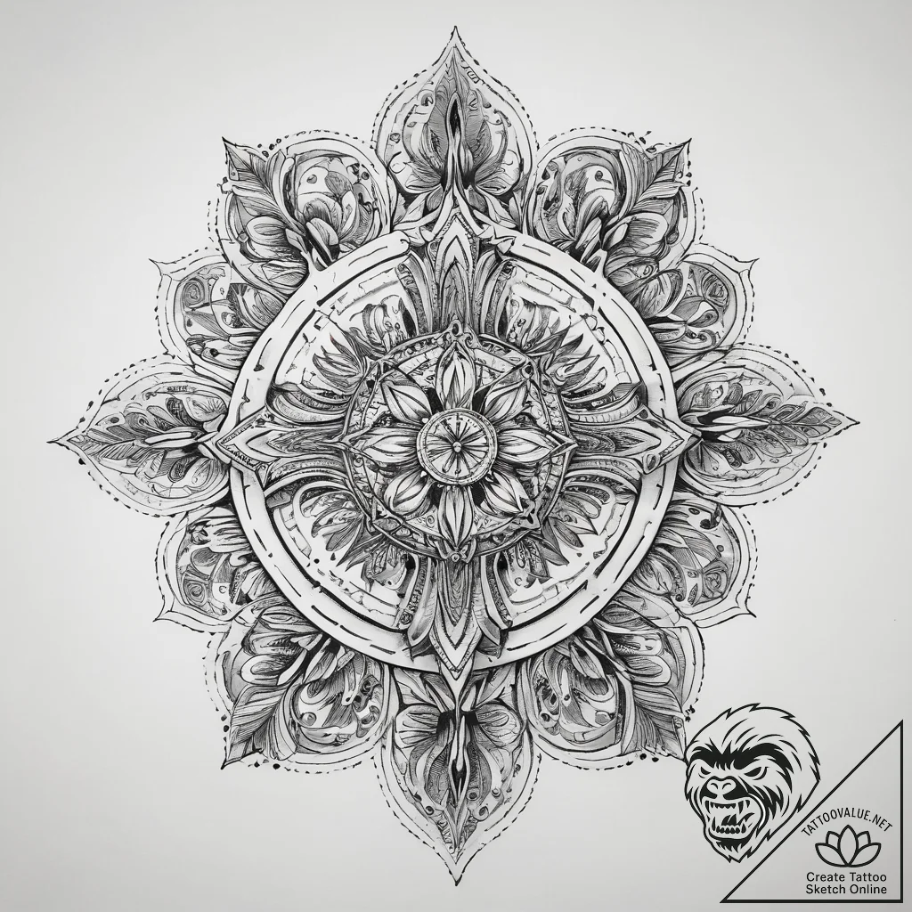 Tattoo sketch cosmic spring, ink illustration... - tattoo sketch (№1757410232_0, 09.09.2025 09:30) — tattoovalue.net