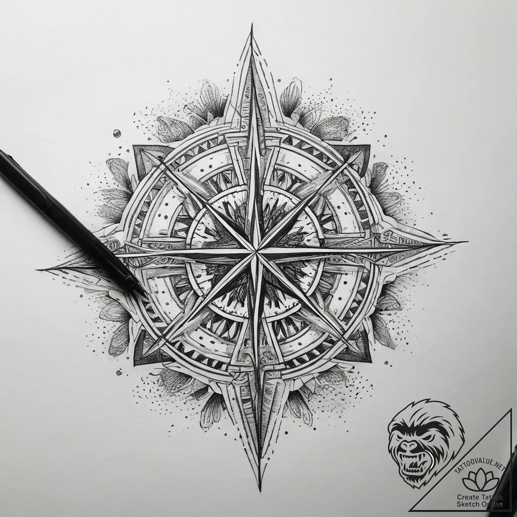 Tattoo sketch cosmic spring, artistic tattoo... - tattoo sketch (№1757410427_0, 09.09.2025 09:33) — tattoovalue.net