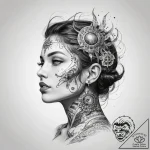 Tattoo sketch cosmic person – tattoo sketch (№1757411025_0, 09.09.2025 09:43) — tattoovalue.net