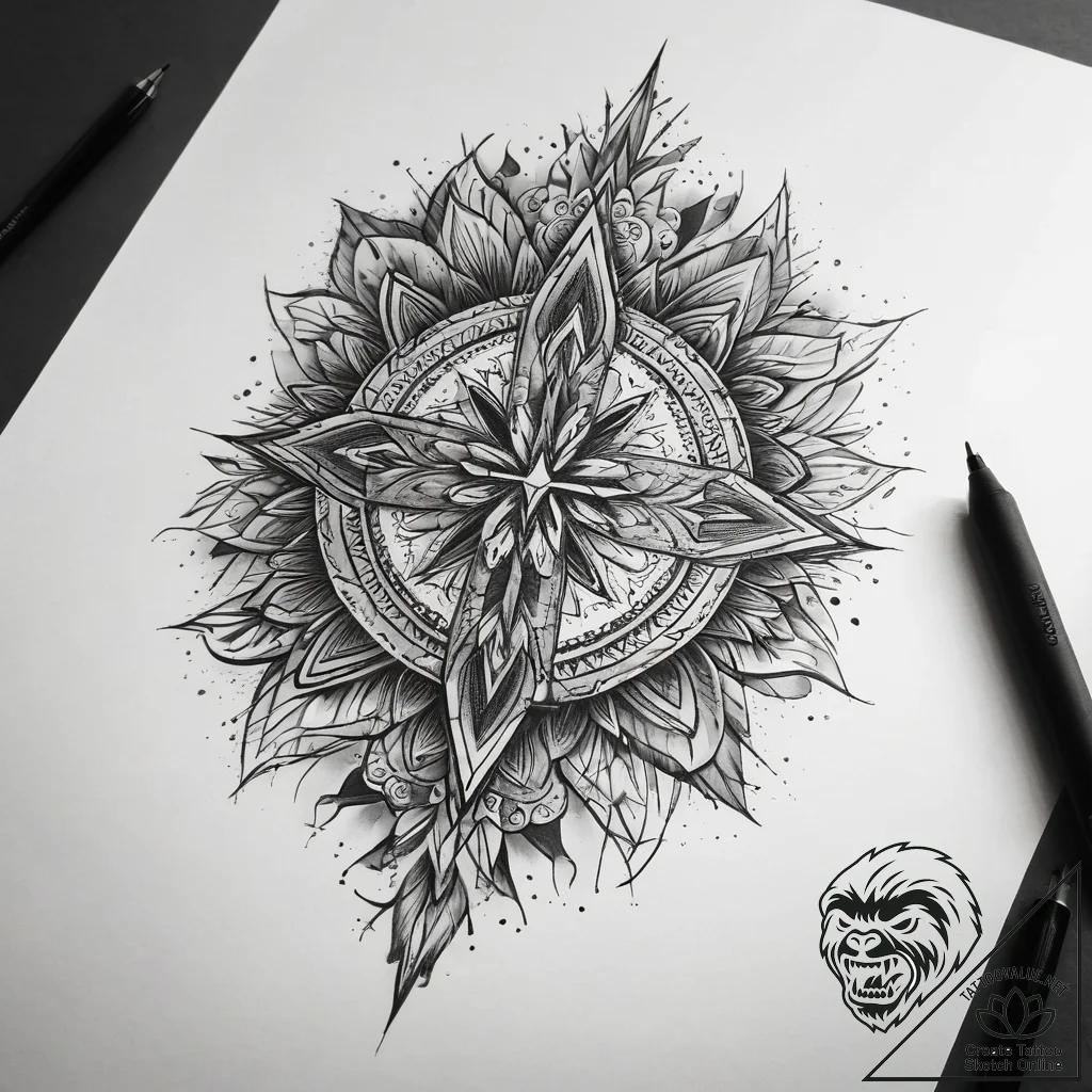 Tattoo sketch magical abstract, tattoo flash... - tattoo sketch (№1757411228_0, 09.09.2025 09:47) — tattoovalue.net