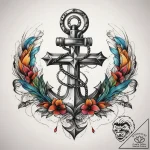 Tattoo sketch anchor with a cross, tattoo lin… – tattoo sketch (№1757412624_0, 09.09.2025 10:10) — tattoovalue.net