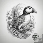 Tattoo sketch puffin, tattoo line art, fine l… – tattoo sketch (№1757413992_0, 09.09.2025 10:33) — tattoovalue.net
