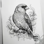 Tattoo sketch puns a finch that says “i’m a f… – tattoo sketch (№1757414187_0, 09.09.2025 10:36) — tattoovalue.net