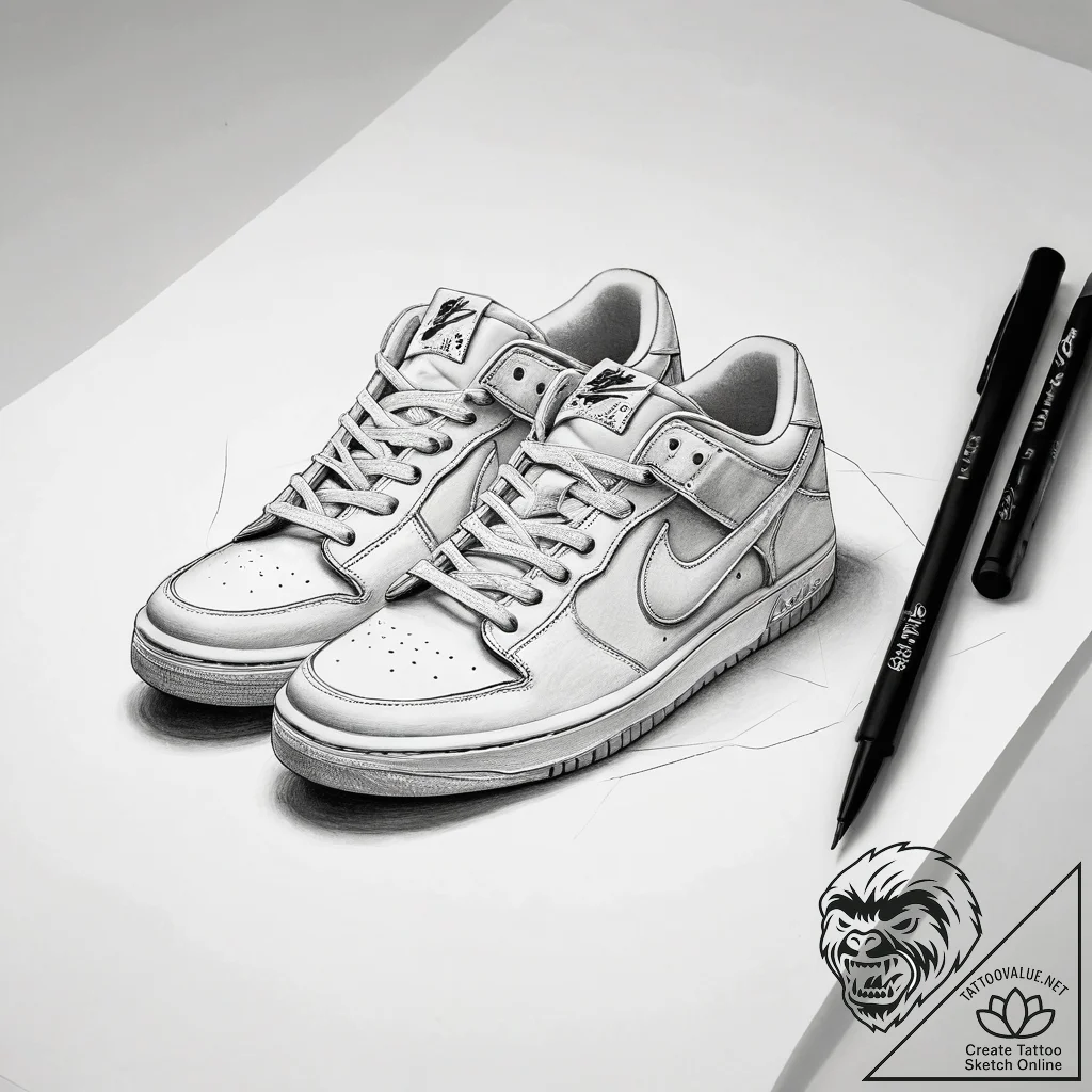 Tattoo sketch streetwear sneaker - tattoo sketch (№1757414575_0, 09.09.2025 10:42) — tattoovalue.net