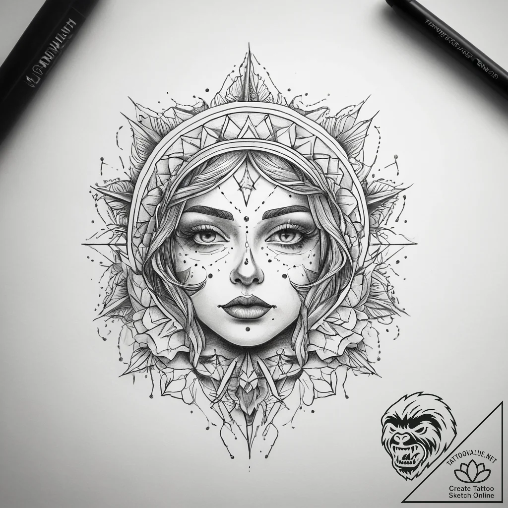 Tattoo sketch cosmic deep, artistic tattoo sk... - tattoo sketch (№1757416151_0, 09.09.2025 11:09) — tattoovalue.net