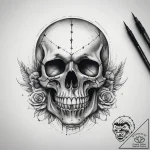 Tattoo sketch череп с черной дырой, ink illus… – tattoo sketch (№1757417312_0, 09.09.2025 11:28) — tattoovalue.net
