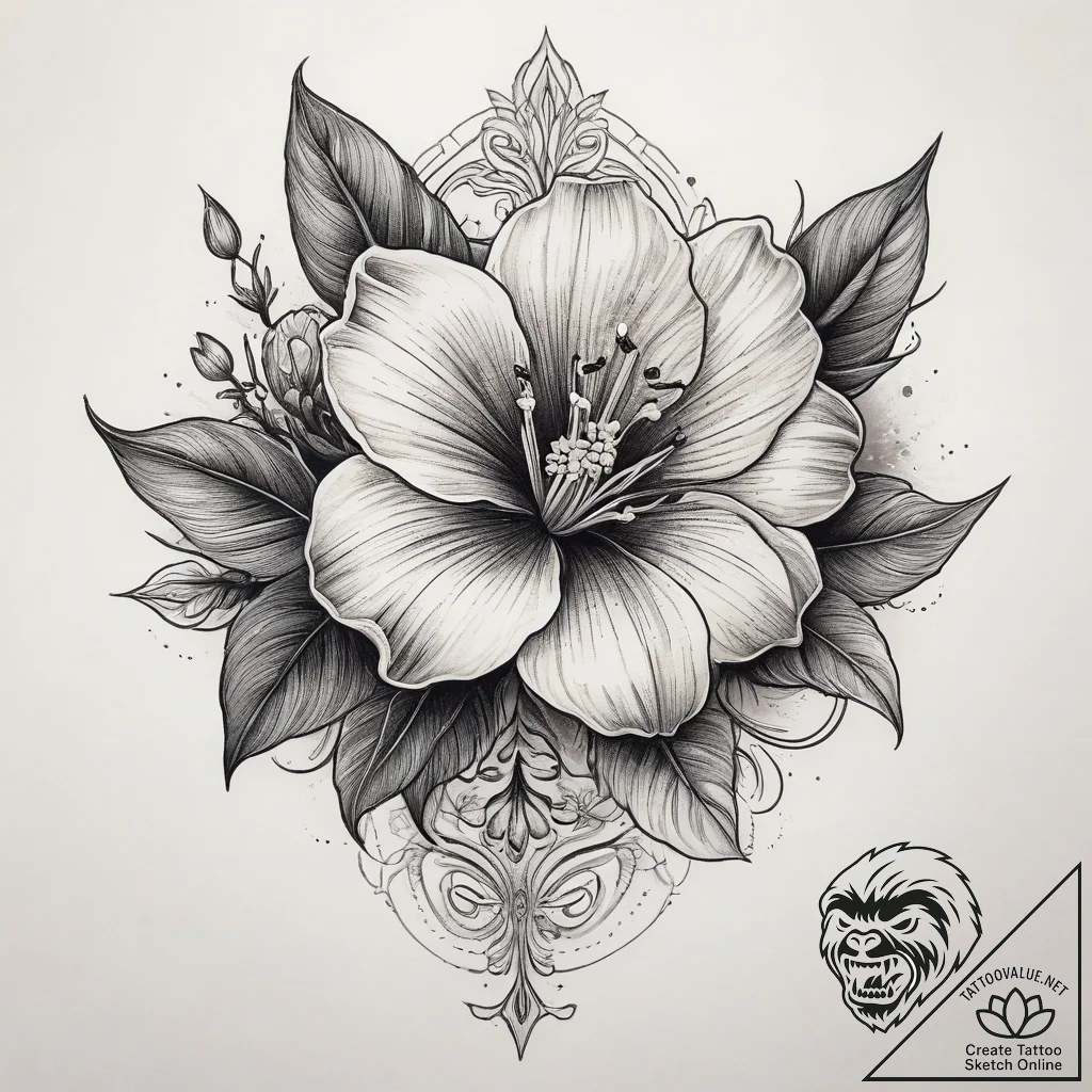Tattoo sketch bellflower flower, concept art... - tattoo sketch (№1757418283_0, 09.09.2025 11:44) — tattoovalue.net