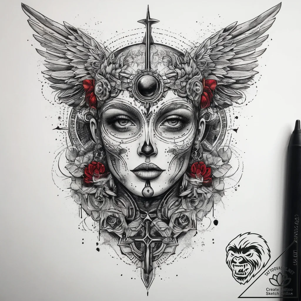 Tattoo sketch cosmic myth, tattoo sketch desi... - tattoo sketch (№1757418863_0, 09.09.2025 11:54) — tattoovalue.net