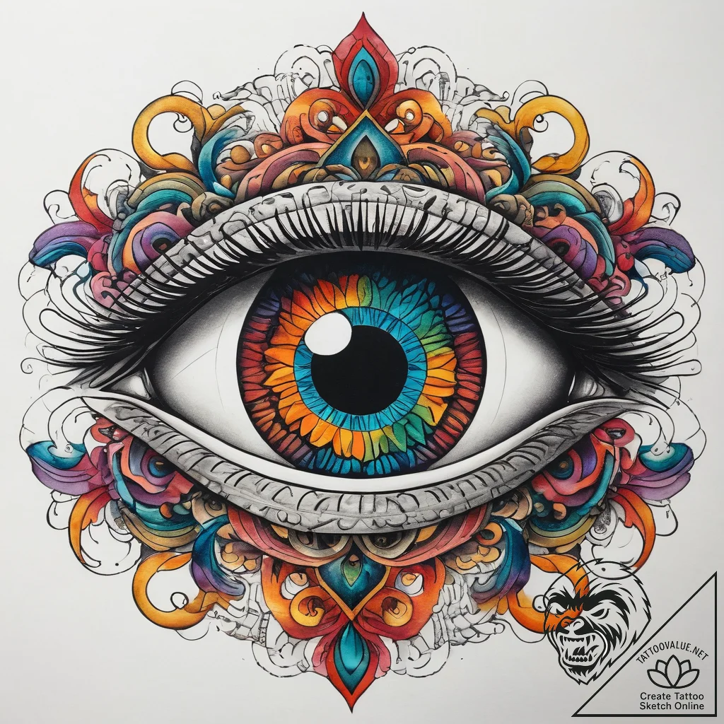 Tattoo sketch mystic eye symbol, artistic tat... - tattoo sketch (№1757419839_0, 09.09.2025 12:10) — tattoovalue.net