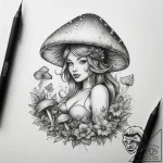 Tattoo sketch fairy on a mushroom, concept ar… – tattoo sketch (№1757421612_0, 09.09.2025 12:40) — tattoovalue.net