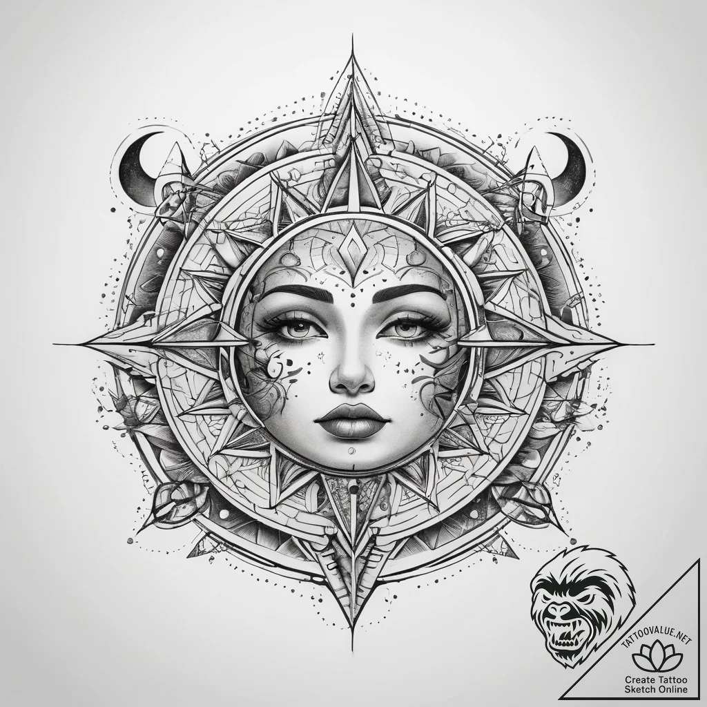 Tattoo sketch cosmic foundation - tattoo sketch (№1757422193_0, 09.09.2025 12:49) — tattoovalue.net