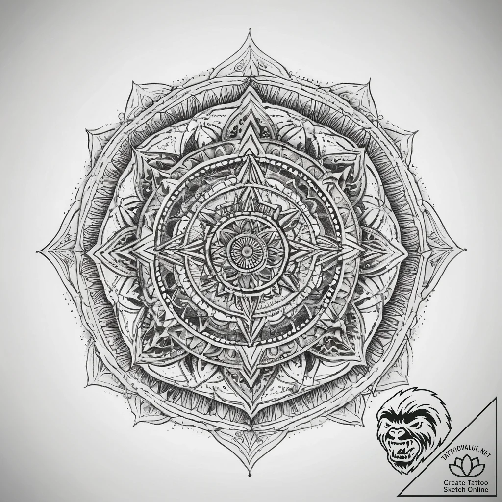 Tattoo sketch spiritual representation, ink i... - tattoo sketch (№1757422776_0, 09.09.2025 12:59) — tattoovalue.net