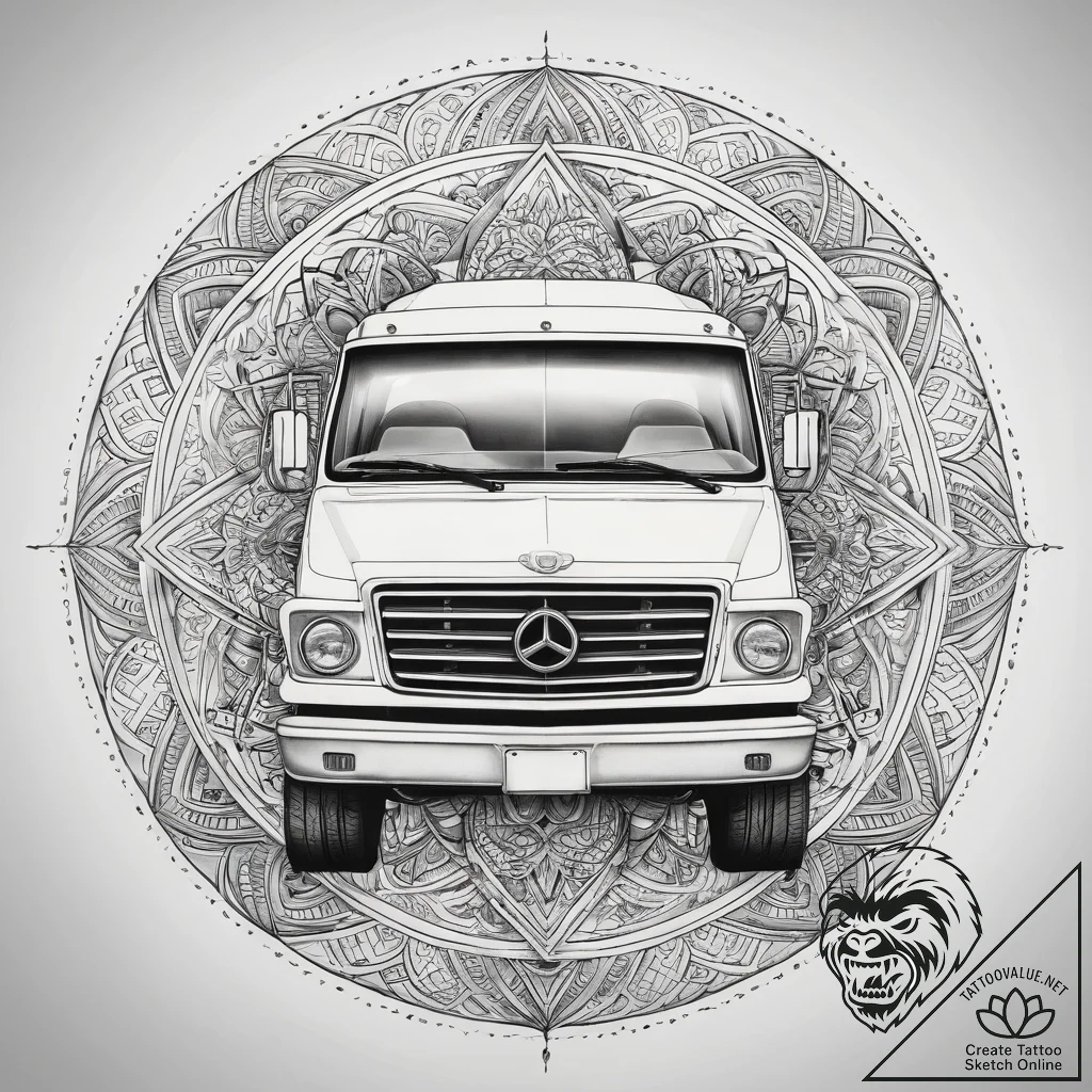 Tattoo sketch truck driver a person driving a... - tattoo sketch (№1757422978_0, 09.09.2025 13:02) — tattoovalue.net