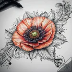 Tattoo sketch poppy, ink illustration for tat… – tattoo sketch (№1757423366_0, 09.09.2025 13:09) — tattoovalue.net