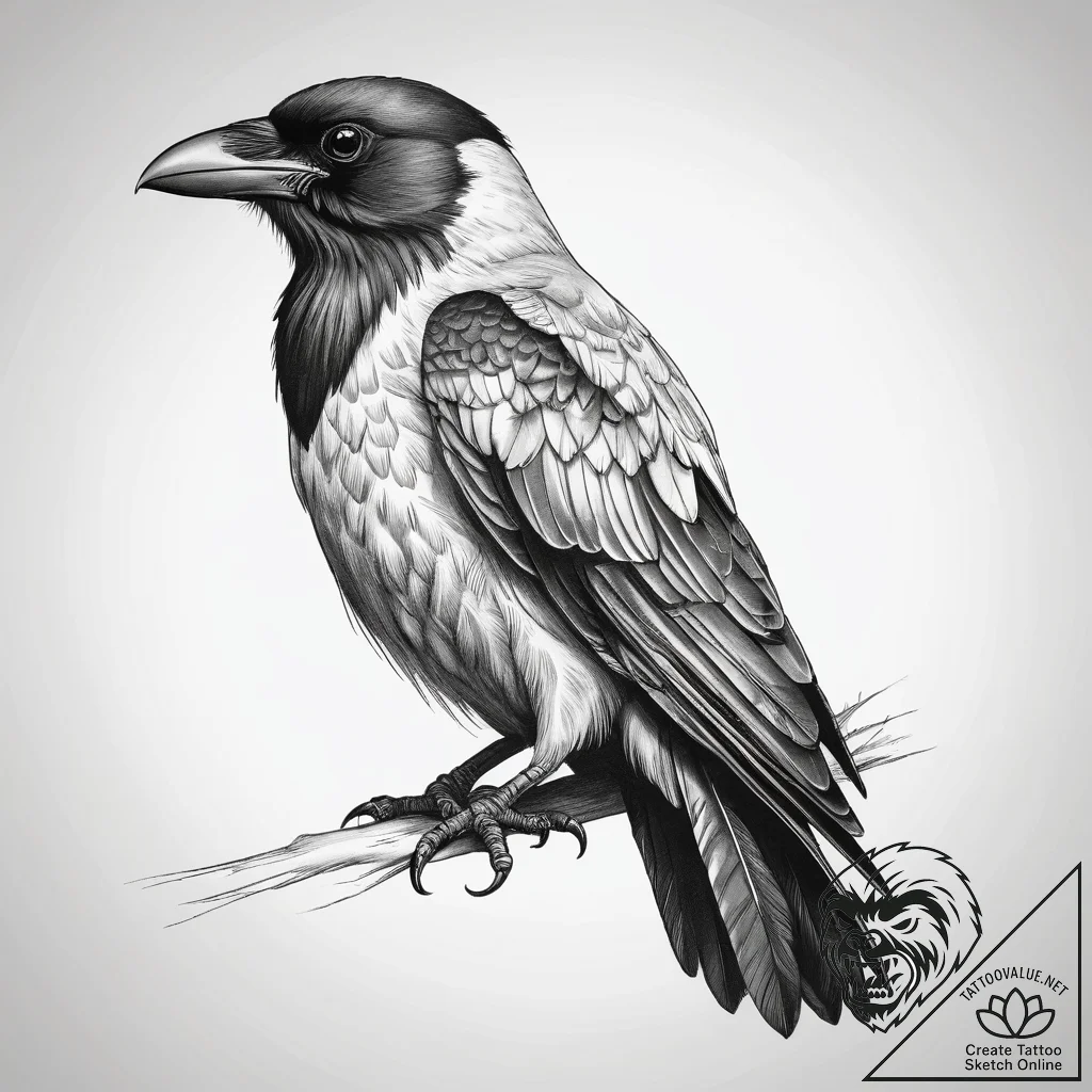 Tattoo sketch american crow, tattoo drawing o... - tattoo sketch (№1757423954_0, 09.09.2025 13:19) — tattoovalue.net