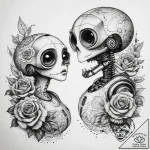 Tattoo sketch wall-e and eve, tattoo line art… – tattoo sketch (№1757425116_0, 09.09.2025 13:38) — tattoovalue.net