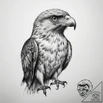 Tattoo sketch puns a hawk that says “i’m a ha… – tattoo sketch (№1757425310_0, 09.09.2025 13:41) — tattoovalue.net