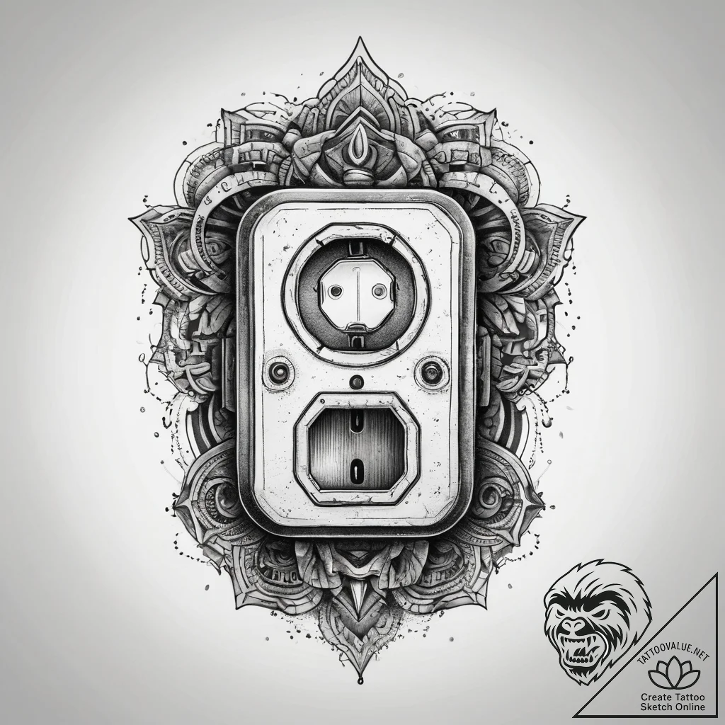 Tattoo sketch electrician electrical outlet,... - tattoo sketch (№1757426300_0, 09.09.2025 13:58) — tattoovalue.net