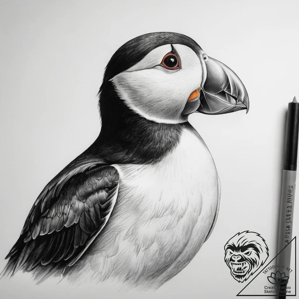 Tattoo sketch puffin - tattoo sketch (№1757428065_0, 09.09.2025 14:27) — tattoovalue.net