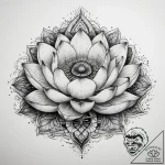 Tattoo sketch lotus with a quote, tattoo flas… – tattoo sketch (№1757430222_0, 09.09.2025 15:03) — tattoovalue.net