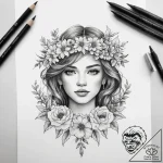 Tattoo sketch flower crown tattoo – tattoo sketch (№1757432774_0, 09.09.2025 15:46) — tattoovalue.net