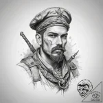 Tattoo sketch soldier with a knot, tattoo dra… – tattoo sketch (№1757435140_0, 09.09.2025 16:25) — tattoovalue.net