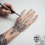 Tattoo sketch hands with a needle – tattoo sketch (№1757435728_0, 09.09.2025 16:35) — tattoovalue.net