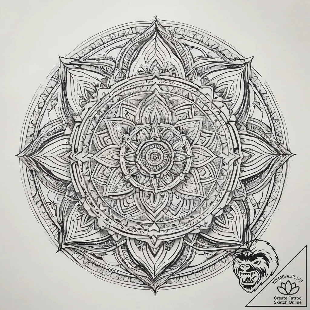 Tattoo sketch blessed being, ink illustration... - tattoo sketch (№1757436906_0, 09.09.2025 16:55) — tattoovalue.net