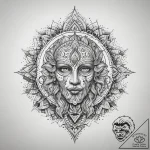 Tattoo sketch divine portrayal, concept art f… – tattoo sketch (№1757437102_0, 09.09.2025 16:58) — tattoovalue.net