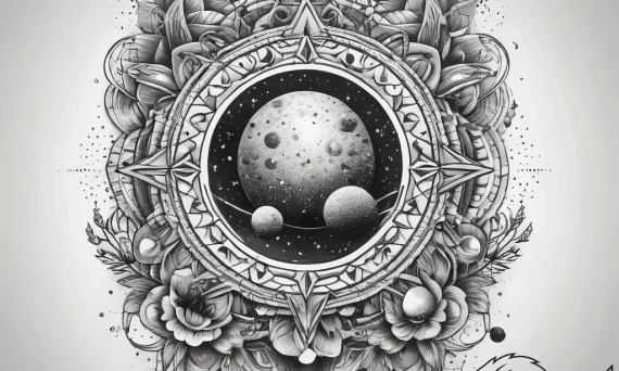 Tattoo sketch cosmic cosmos, tattoo line art,... - tattoo sketch (№1757439292_0, 09.09.2025 17:34) — tattoovalue.net