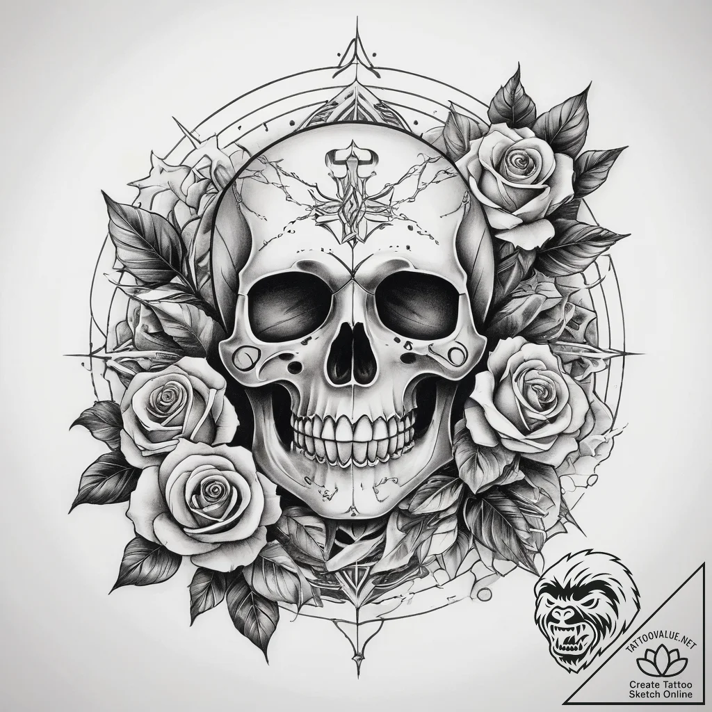 Tattoo sketch magical symbol, concept art for... - tattoo sketch (№1757440085_0, 09.09.2025 17:48) — tattoovalue.net