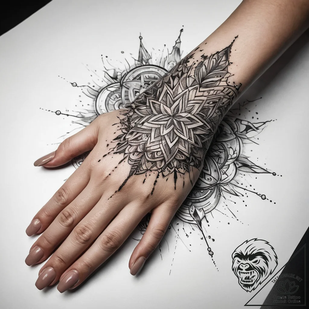 Tattoo sketch stars on hands, ink illustratio... - tattoo sketch (№1757440282_0, 09.09.2025 17:51) — tattoovalue.net