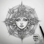 Tattoo sketch cosmic being, artistic tattoo s… – tattoo sketch (№1757440682_0, 09.09.2025 17:58) — tattoovalue.net
