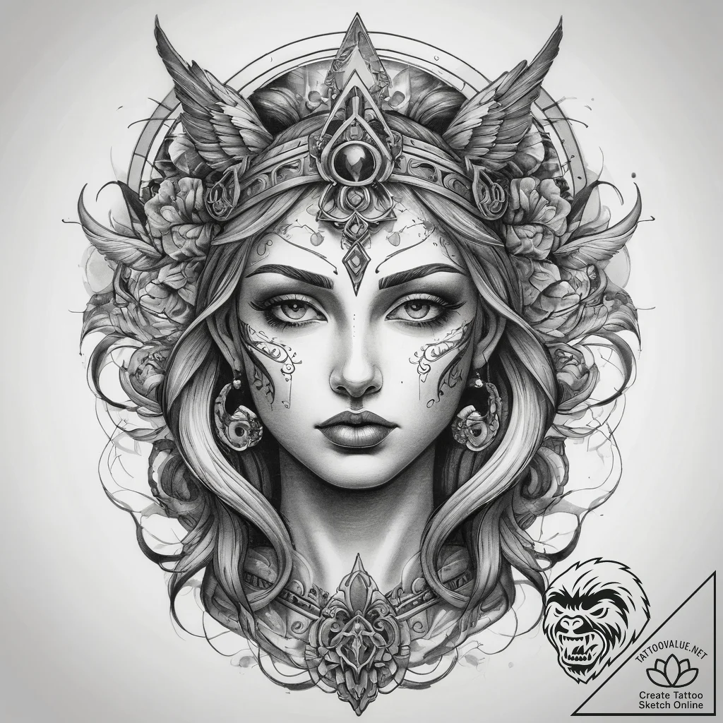 Tattoo sketch holy myth, tattoo sketch design... - tattoo sketch (№1757441272_0, 09.09.2025 18:07) — tattoovalue.net