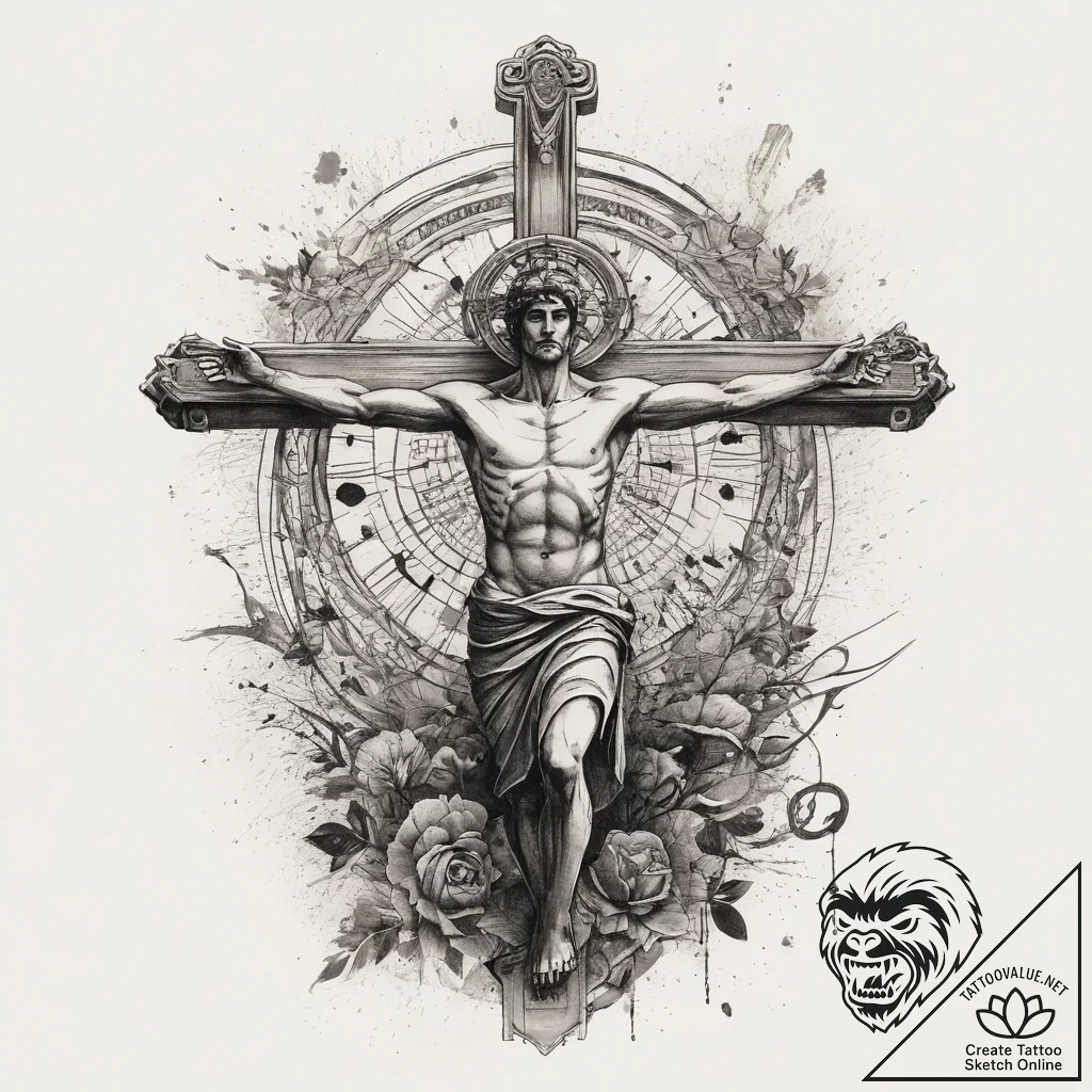 Tattoo sketch hands with a statue, tattoo ske... - tattoo sketch (№1757441668_0, 09.09.2025 18:14) — tattoovalue.net